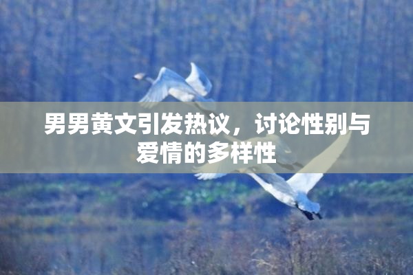 男男黄文引发热议，讨论性别与爱情的多样性