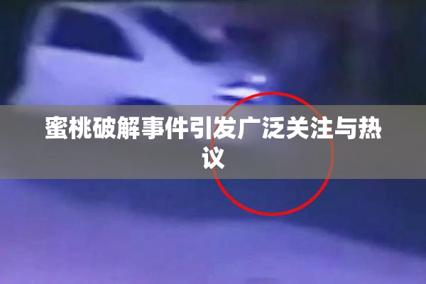 蜜桃破解事件引发广泛关注与热议