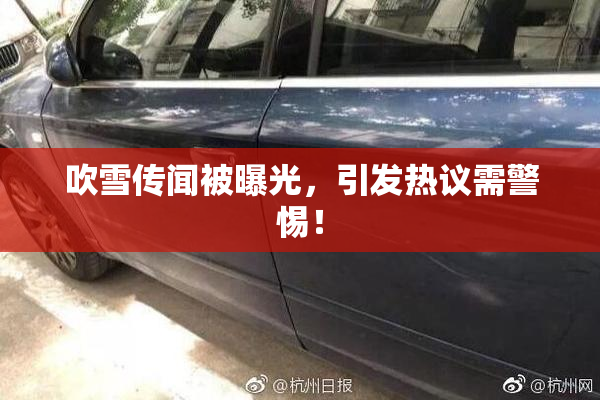 吹雪传闻被曝光，引发热议需警惕！