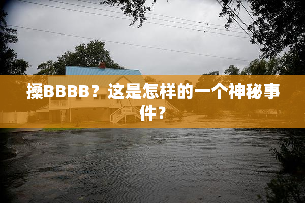 搡BBBB？这是怎样的一个神秘事件？