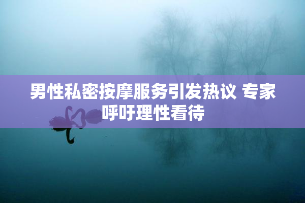 男性私密按摩服务引发热议 专家呼吁理性看待