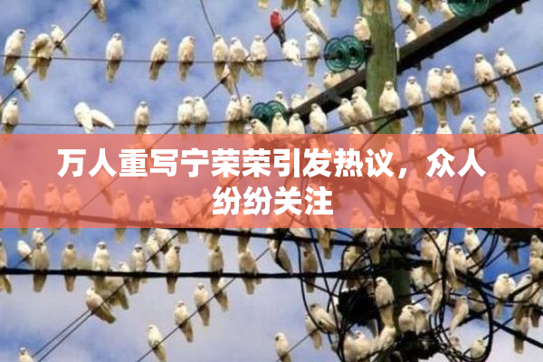 万人重写宁荣荣引发热议，众人纷纷关注