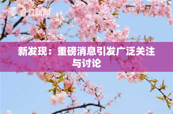 新发现：重磅消息引发广泛关注与讨论