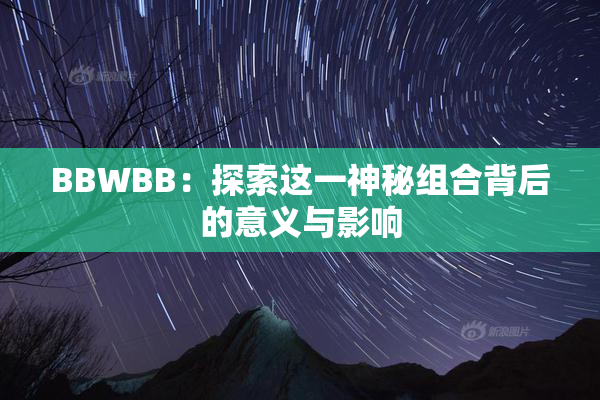 BBWBB：探索这一神秘组合背后的意义与影响