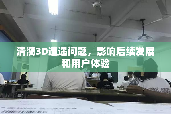 清漪3D遭遇问题，影响后续发展和用户体验