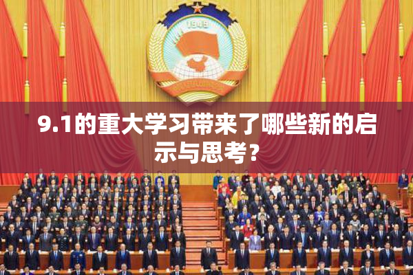 9.1的重大学习带来了哪些新的启示与思考？