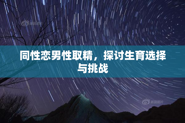 同性恋男性取精，探讨生育选择与挑战