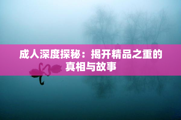 成人深度探秘：揭开精品之重的真相与故事