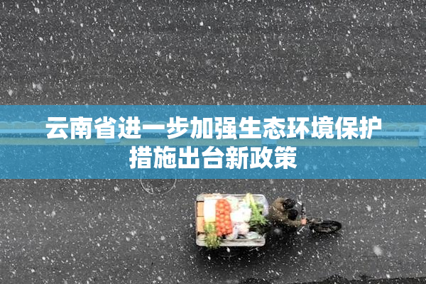 云南省进一步加强生态环境保护措施出台新政策