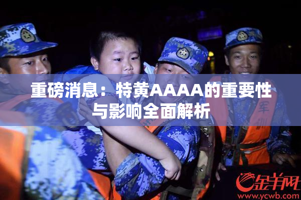 重磅消息：特黄AAAA的重要性与影响全面解析