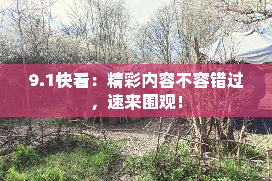 9.1快看：精彩内容不容错过，速来围观！
