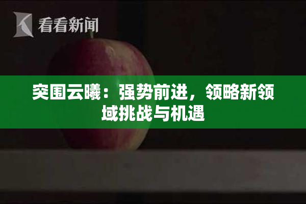突围云曦：强势前进，领略新领域挑战与机遇