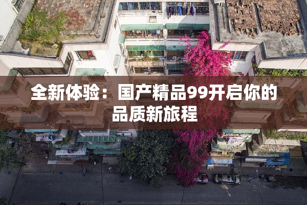 全新体验：国产精品99开启你的品质新旅程