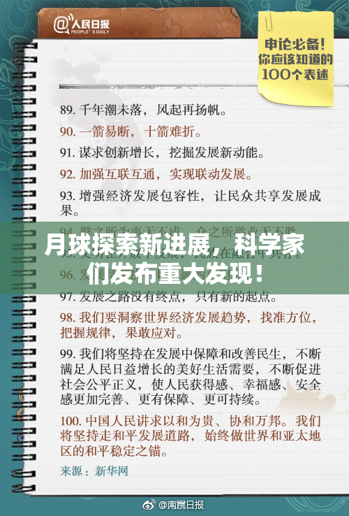 月球探索新进展，科学家们发布重大发现！