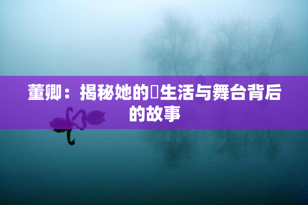 董卿：揭秘她的婬生活与舞台背后的故事