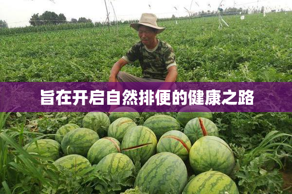 旨在开启自然排便的健康之路