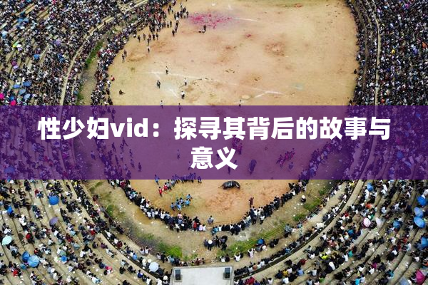 性少妇vid：探寻其背后的故事与意义