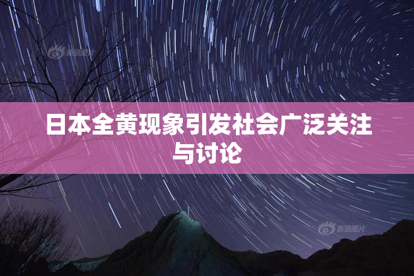 日本全黄现象引发社会广泛关注与讨论