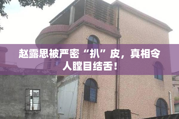赵露思被严密“扒”皮，真相令人瞠目结舌！
