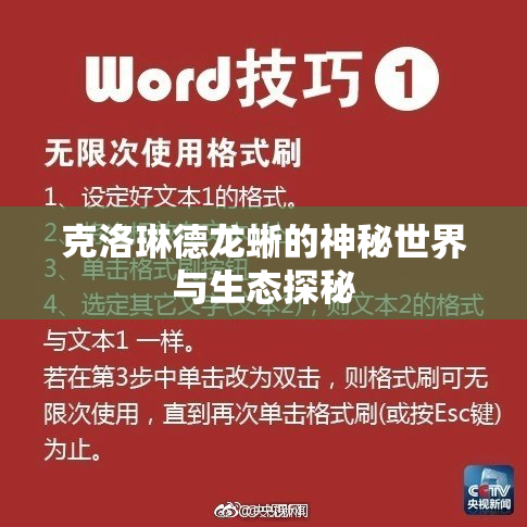 克洛琳德龙蜥的神秘世界与生态探秘
