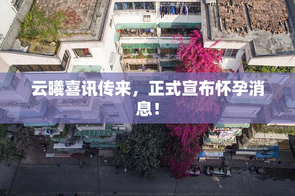 云曦喜讯传来，正式宣布怀孕消息！