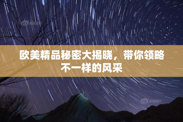 欧美精品秘密大揭晓，带你领略不一样的风采