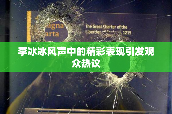 李冰冰风声中的精彩表现引发观众热议