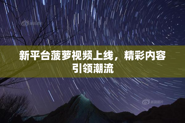 新平台菠萝视频上线，精彩内容引领潮流