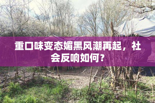 重口味变态媚黑风潮再起，社会反响如何？