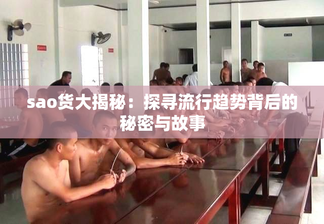 sao货大揭秘：探寻流行趋势背后的秘密与故事