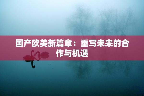国产欧美新篇章：重写未来的合作与机遇
