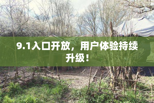 9.1入口开放，用户体验持续升级！