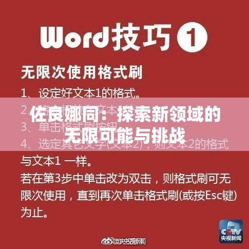 佐良娜同：探索新领域的无限可能与挑战