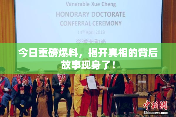 今日重磅爆料，揭开真相的背后故事现身了！