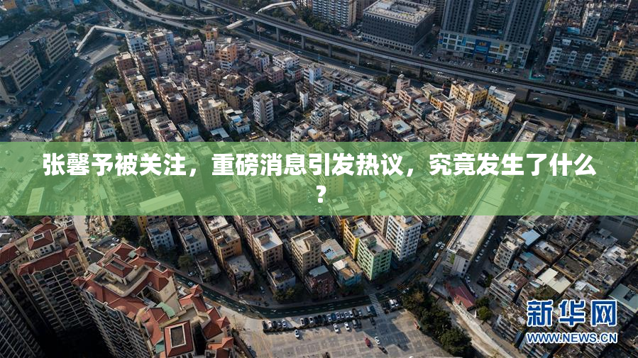 张馨予被关注，重磅消息引发热议，究竟发生了什么？