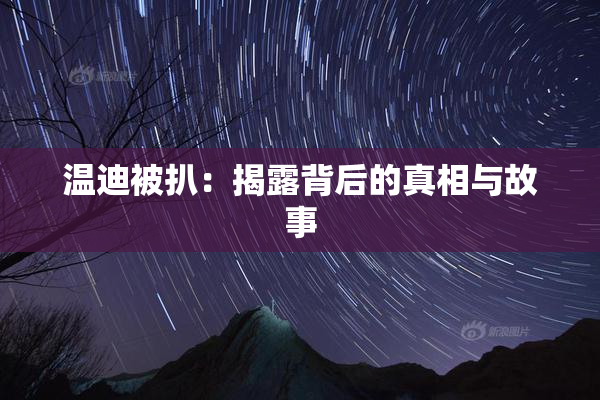 温迪被扒：揭露背后的真相与故事