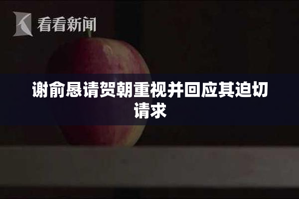 谢俞恳请贺朝重视并回应其迫切请求