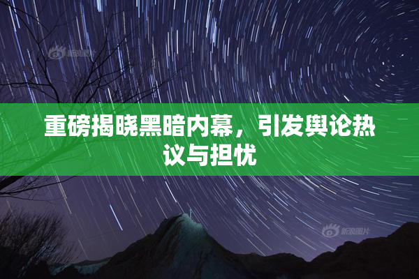 重磅揭晓黑暗内幕，引发舆论热议与担忧