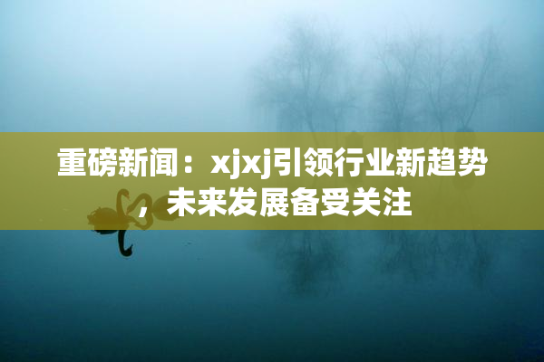 重磅新闻：xjxj引领行业新趋势，未来发展备受关注
