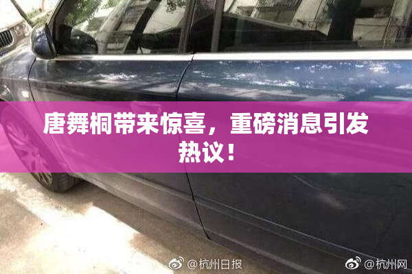 唐舞桐带来惊喜，重磅消息引发热议！