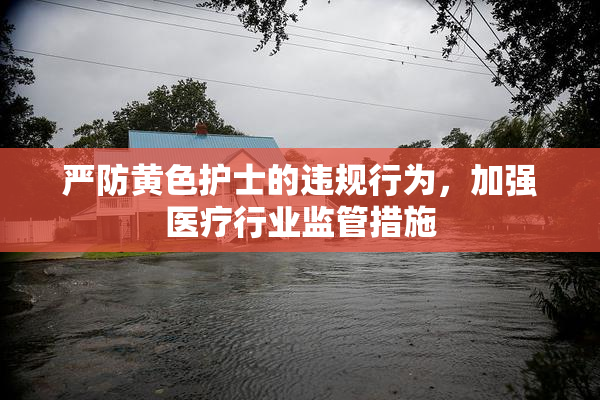 严防黄色护士的违规行为，加强医疗行业监管措施