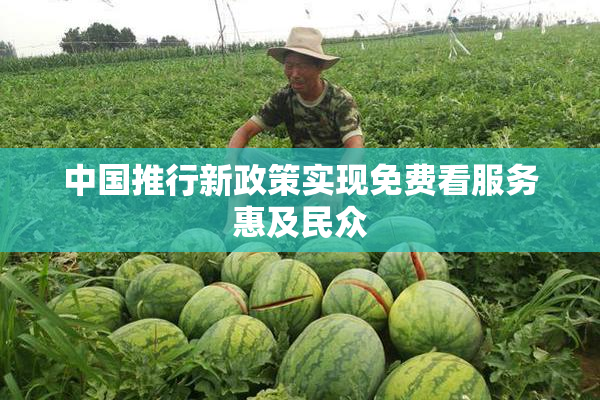 中国推行新政策实现免费看服务惠及民众