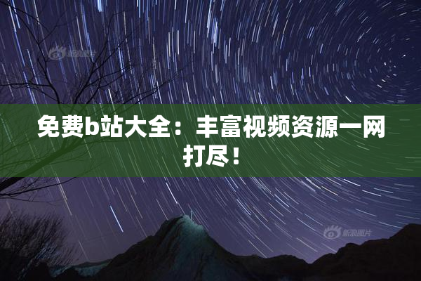 免费b站大全：丰富视频资源一网打尽！