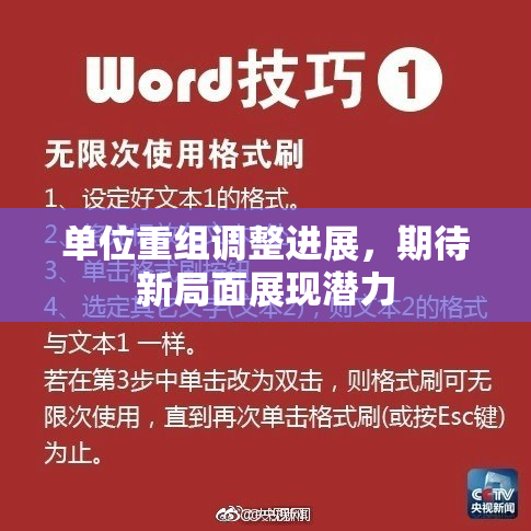 单位重组调整进展，期待新局面展现潜力