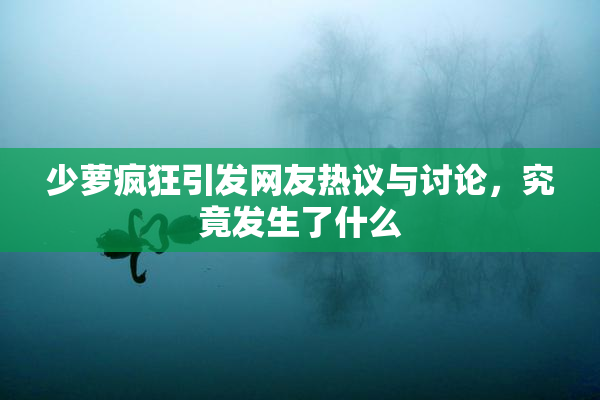 少萝疯狂引发网友热议与讨论，究竟发生了什么