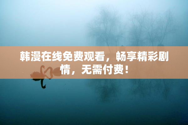 韩漫在线免费观看，畅享精彩剧情，无需付费！
