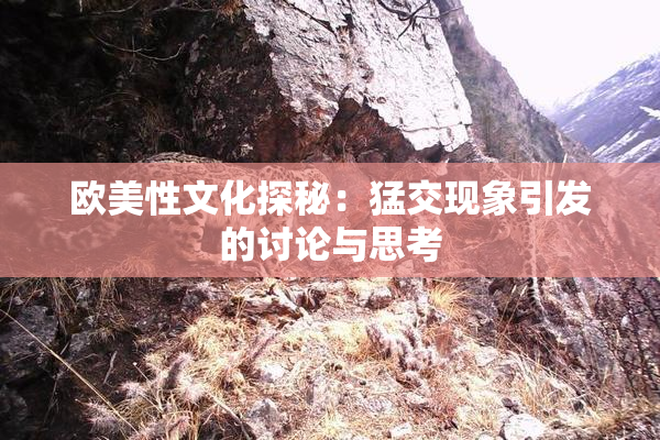 欧美性文化探秘：猛交现象引发的讨论与思考