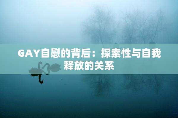 GAY自慰的背后：探索性与自我释放的关系