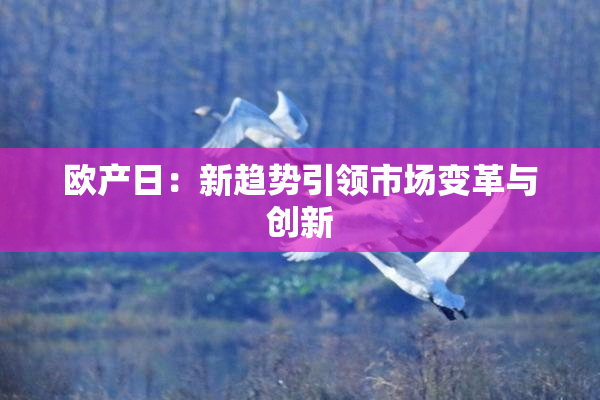 欧产日：新趋势引领市场变革与创新