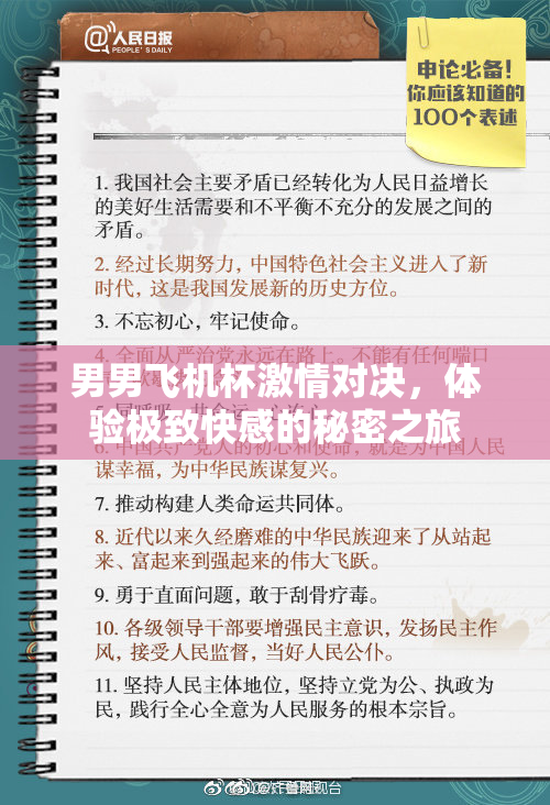 男男飞机杯激情对决，体验极致快感的秘密之旅